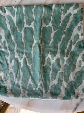 (2) 18 x 18  pillow covers light green and turquoise